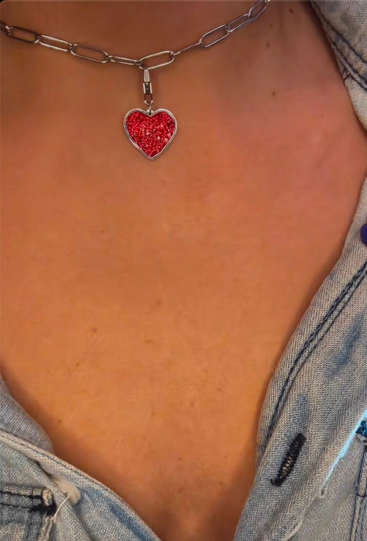 Collana cuore rosso