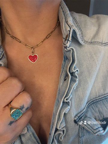 Collana cuore rosso